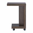 Bowery Hill Modern Wood Mobile End Table in Walnut Oak Finish