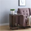 Bowery Hill Modern Wood Mobile End Table in Walnut Oak Finish