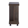 Bowery Hill Modern Wood Mobile End Table in Walnut Oak Finish