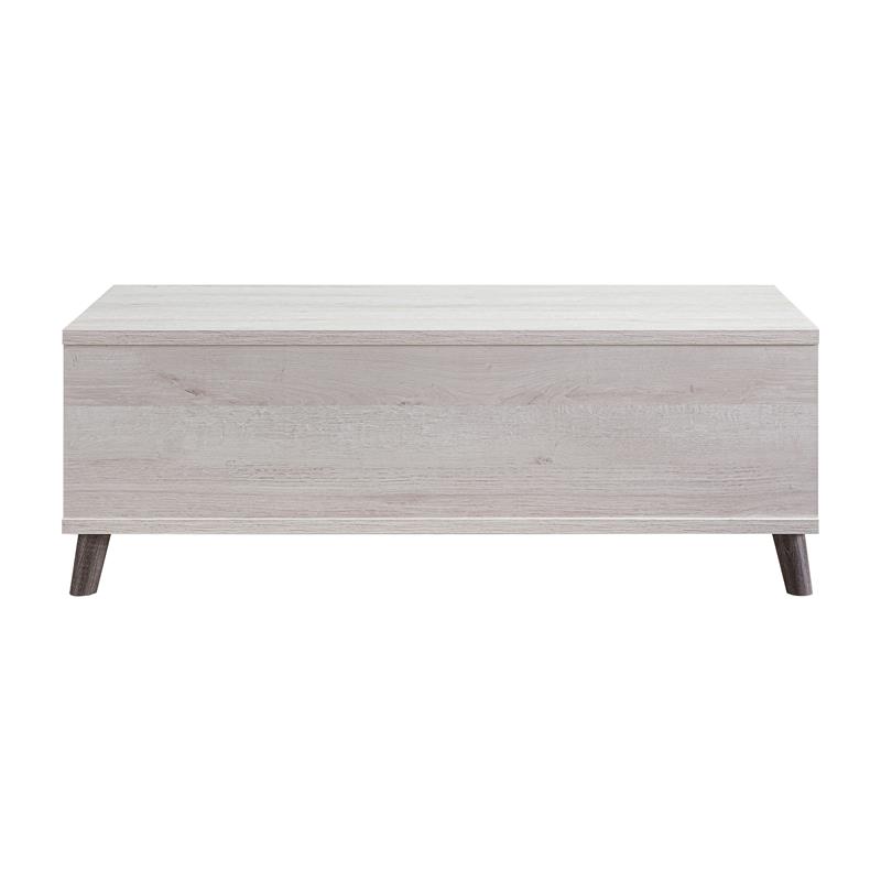 Bowery Hill Wood Multi-Storage Coffee Table in White Oak Finish