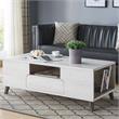 Bowery Hill Wood Multi-Storage Coffee Table in White Oak Finish