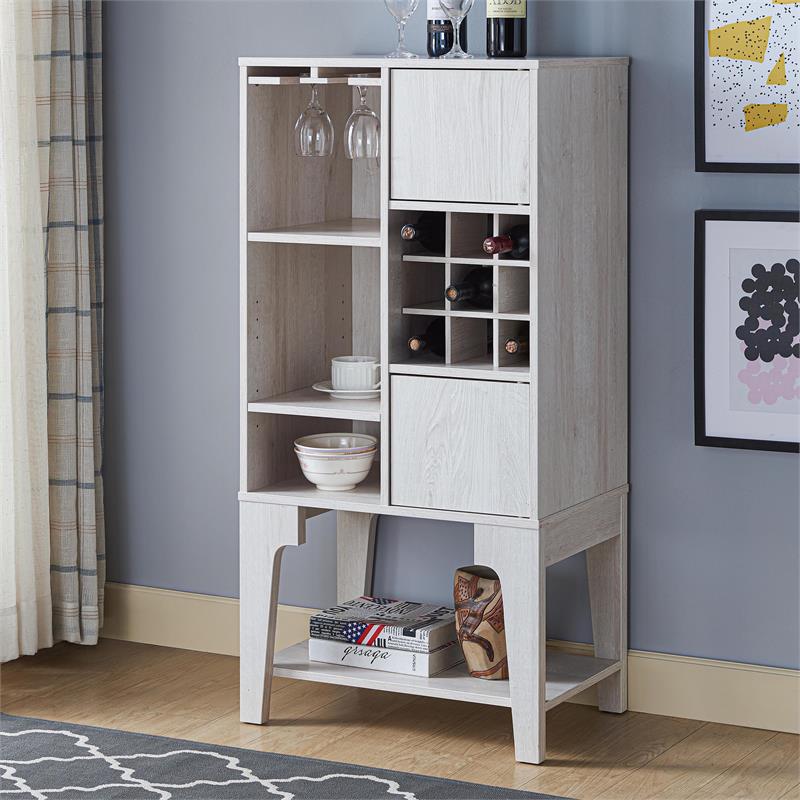 Bowery Hill Modern / Contemporary Wood Wine Rack in White Oak Finish