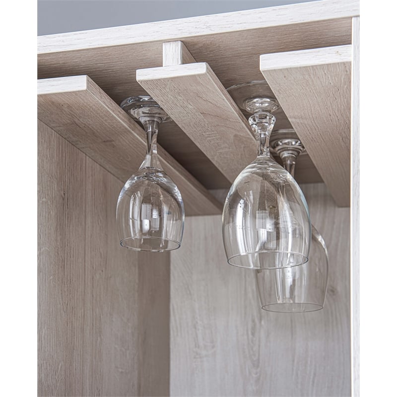 Bowery Hill Modern / Contemporary Wood Wine Rack in White Oak Finish