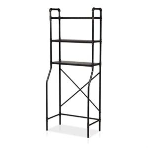 Bowery Hill Metal Over the Toilet Shelf Organizer in Sand Black