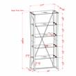 Bowery Hill Contemporary Glass Shelves Bookcase in Gold Finish