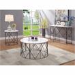Bowery Hill Modern Industrial Wood Round End Table in White Finish