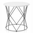 Bowery Hill Modern Industrial Wood Round End Table in White Finish