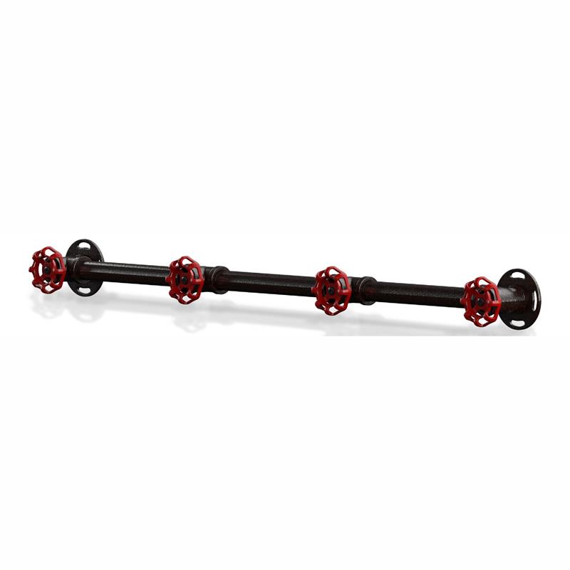 Bowery Hill Industrial Metal 4-Hook Coat Rack in Sand Black Finish