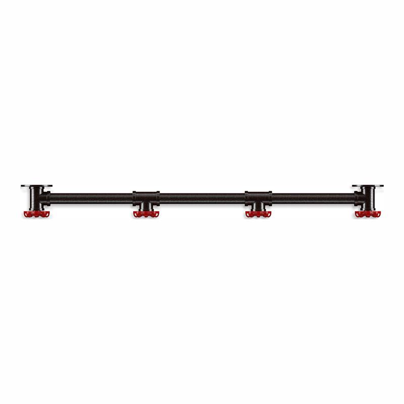 Bowery Hill Industrial Metal 4-Hook Coat Rack in Sand Black Finish