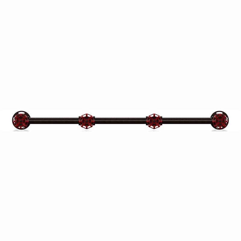 Bowery Hill Industrial Metal 4-Hook Coat Rack in Sand Black Finish
