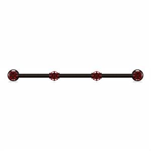 Bowery Hill Industrial Metal 4-Hook Coat Rack in Sand Black Finish