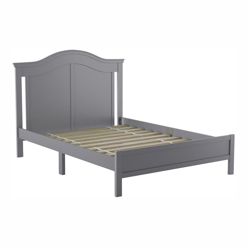 Bowery Hill Transitional Wood Camelback Full Platform Bed in Gray