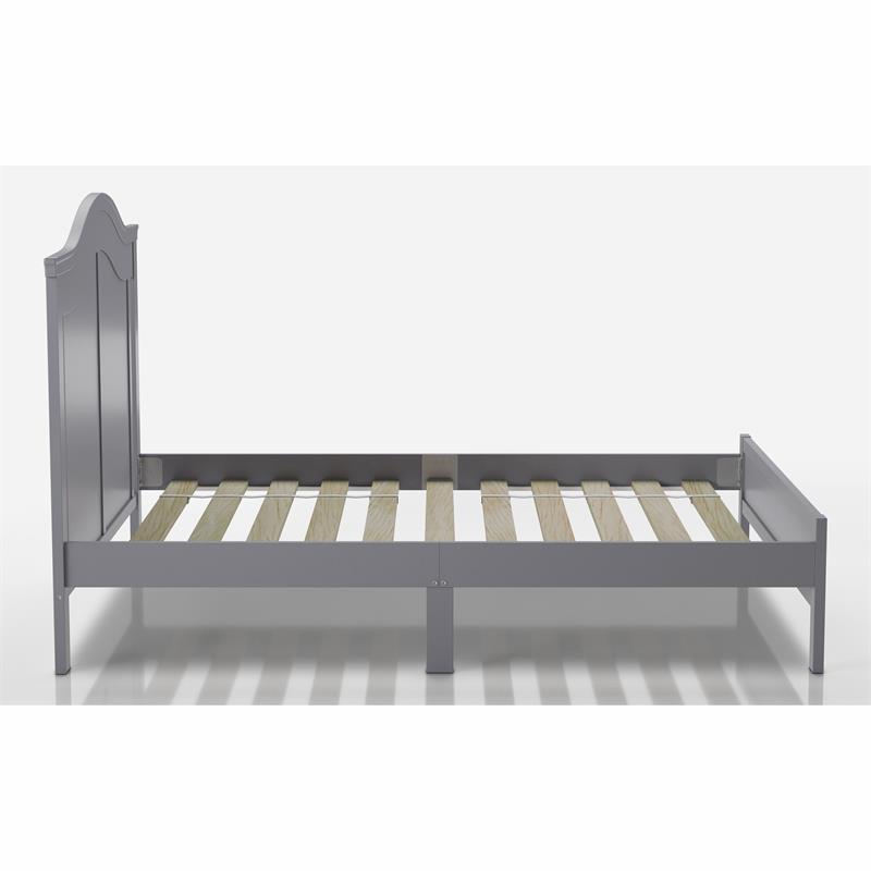 Bowery Hill Transitional Wood Camelback Full Platform Bed in Gray
