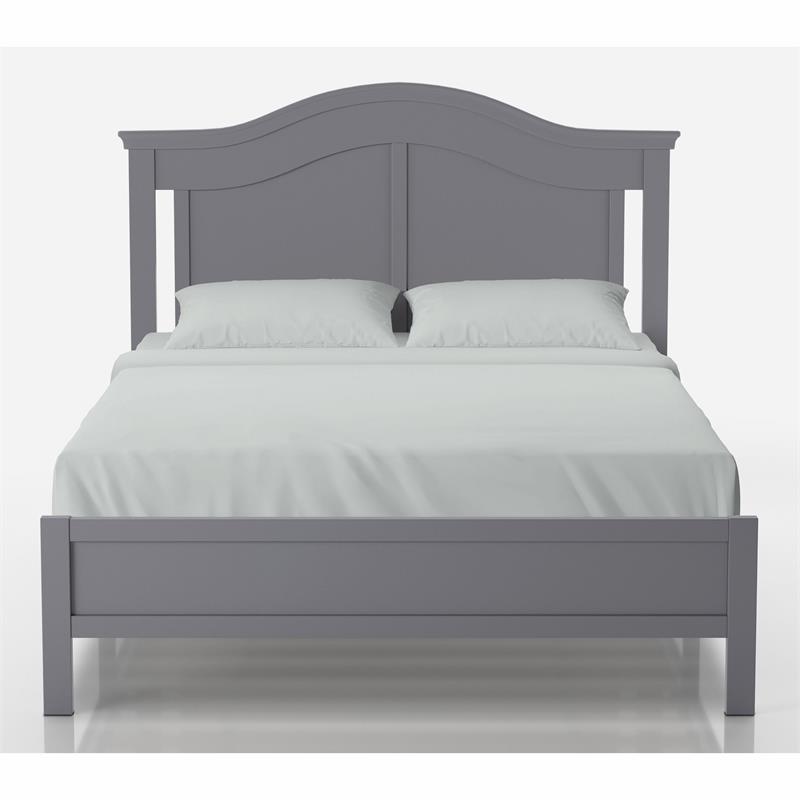 Bowery Hill Transitional Wood Camelback Full Platform Bed in Gray