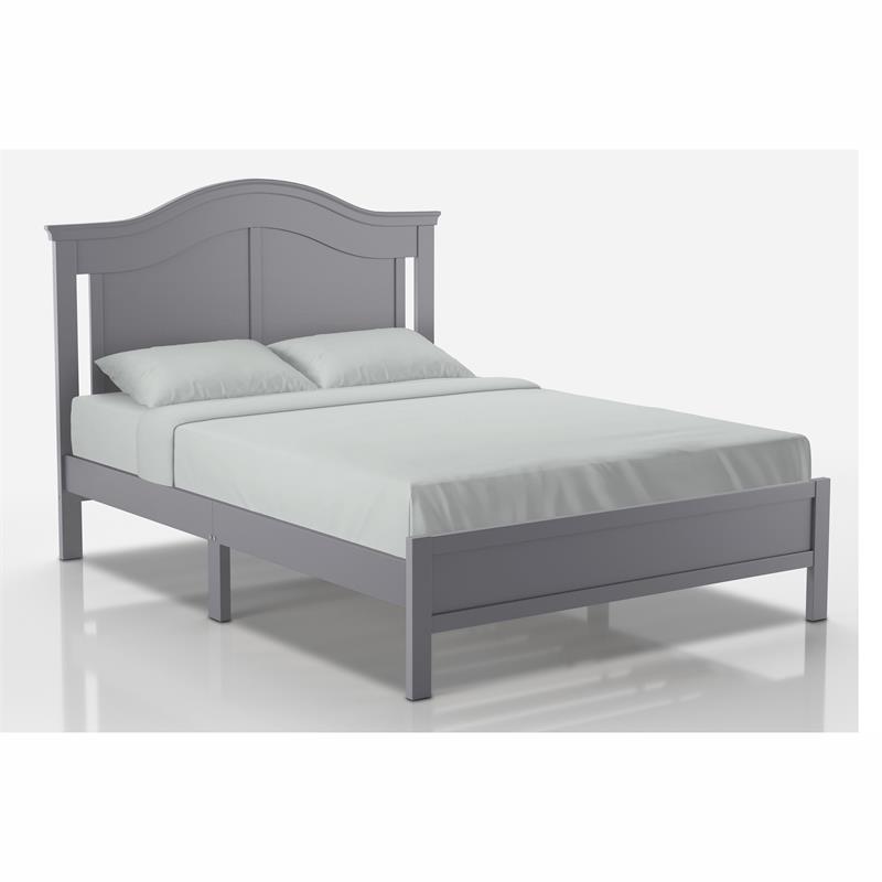 Bowery Hill Transitional Wood Camelback Full Platform Bed in Gray