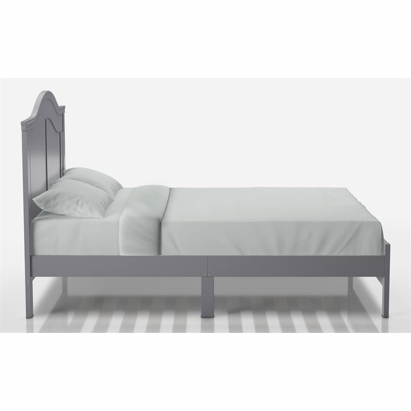Bowery Hill Transitional Wood Camelback Full Platform Bed in Gray