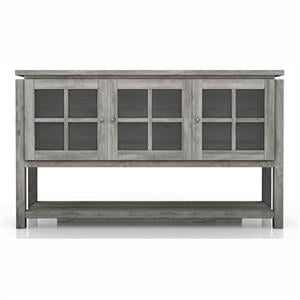 Bowery Hill Contemporary Wood Multi-Storage Buffet in Gray Oak