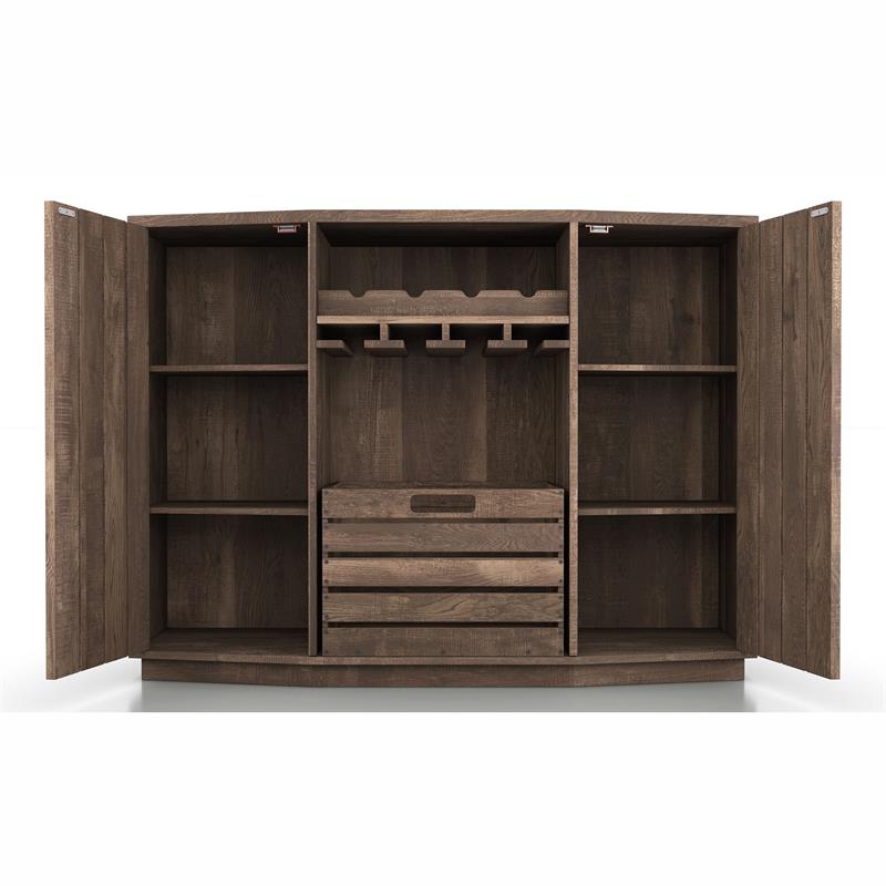 Bowery Hill Wood Multi-Storage Buffet in Reclaimed Oak Finish