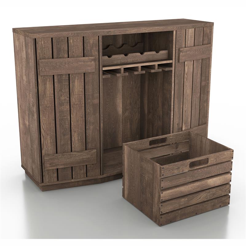 Bowery Hill Wood Multi-Storage Buffet in Reclaimed Oak Finish