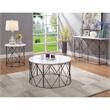 Bowery Hill Industrial Wood Round Coffee Table in White Finish