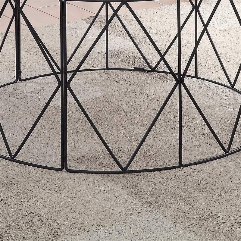 Bowery Hill Industrial Wood Round Coffee Table in White Finish