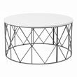 Bowery Hill Industrial Wood Round Coffee Table in White Finish
