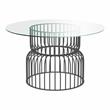 Bowery Hill Transitional Glass Top Dining Table in Gun Metal