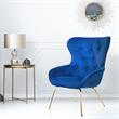 Bowery Hill Modern Fabric Tufted Accent Chair in Blue Finish