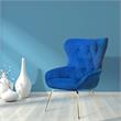 Bowery Hill Modern Fabric Tufted Accent Chair in Blue Finish