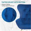 Bowery Hill Modern Fabric Tufted Accent Chair in Blue Finish