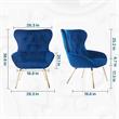 Bowery Hill Modern Fabric Tufted Accent Chair in Blue Finish