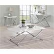 Bowery Hill Wood Rectangular Console Table in Chrome and White