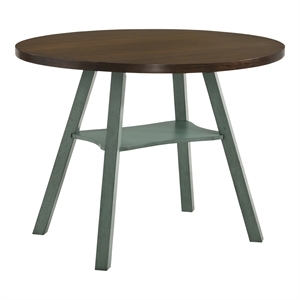 Bowery Hill Farmhouse Wood Drop-Leaf Counter Height Table in Green