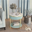 Bowery Hill Contemporary Wood 1-Drawer End Table in Green Finish