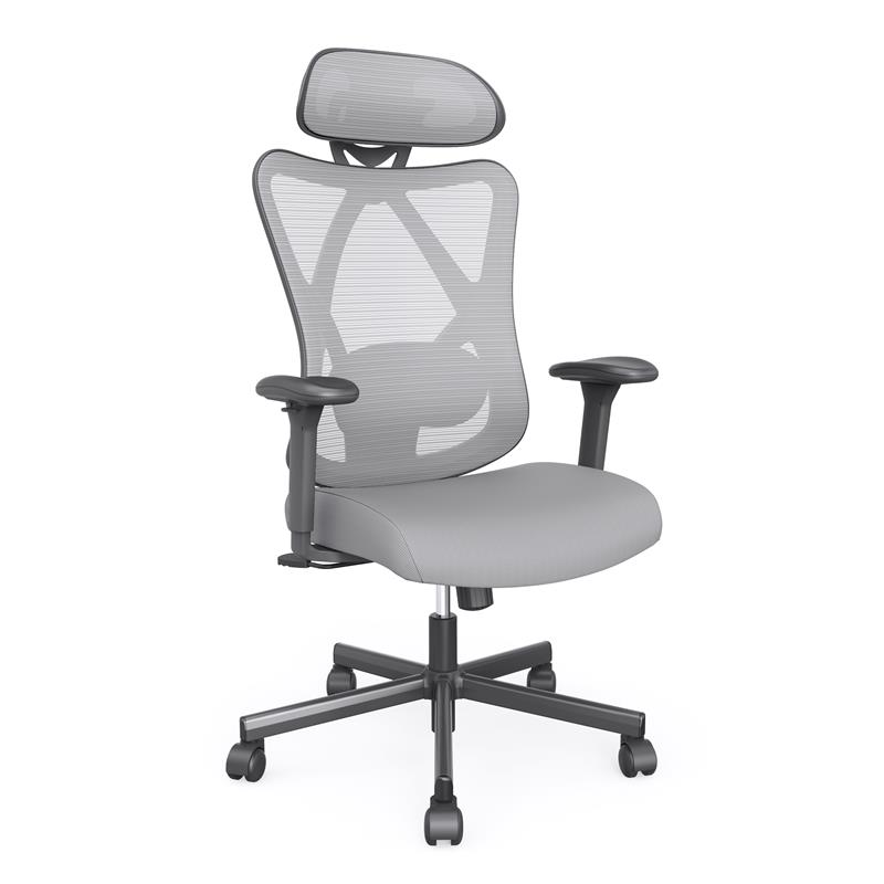 Bowery Hill Metal and Mesh Adjustable Office Chair in Gray Finish