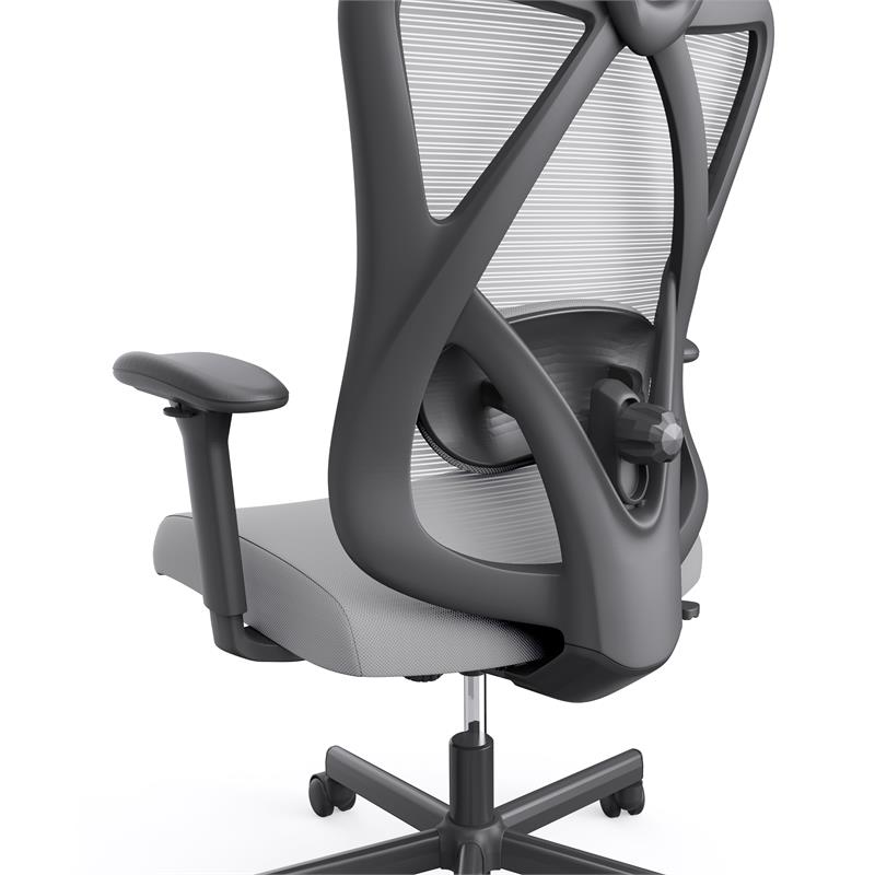 Bowery Hill Metal and Mesh Adjustable Office Chair in Gray Finish