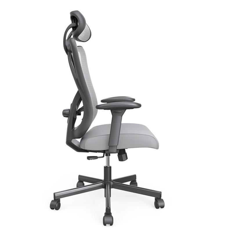 Bowery Hill Metal and Mesh Adjustable Office Chair in Gray Finish