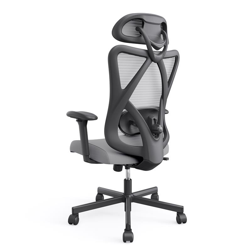 Bowery Hill Metal and Mesh Adjustable Office Chair in Gray Finish