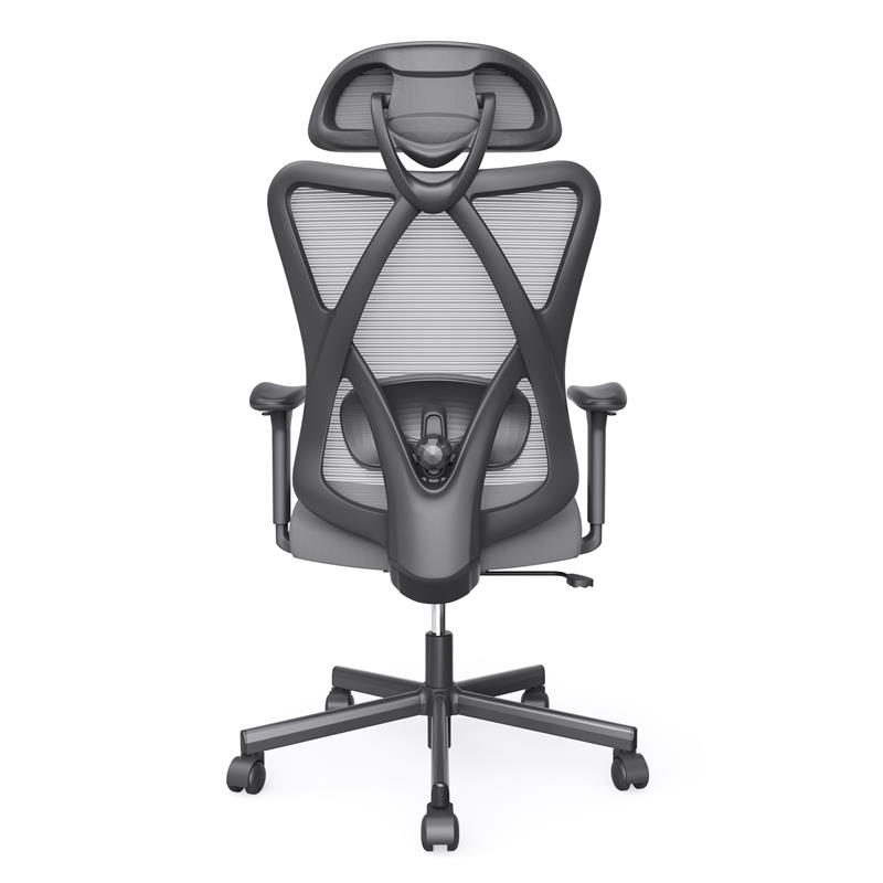Bowery Hill Metal and Mesh Adjustable Office Chair in Gray Finish