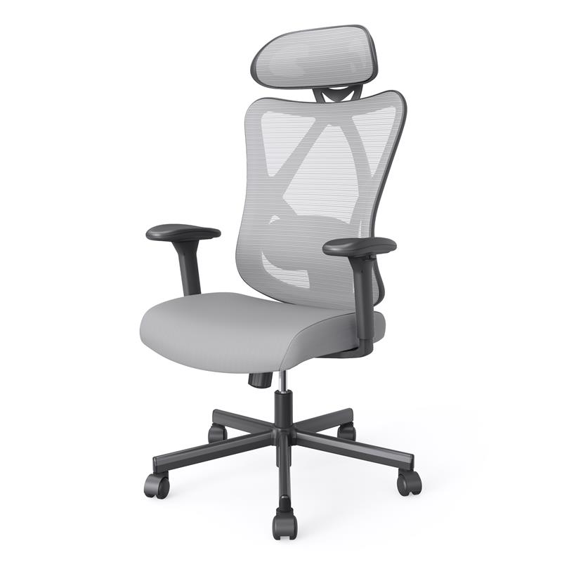 Bowery Hill Metal and Mesh Adjustable Office Chair in Gray Finish
