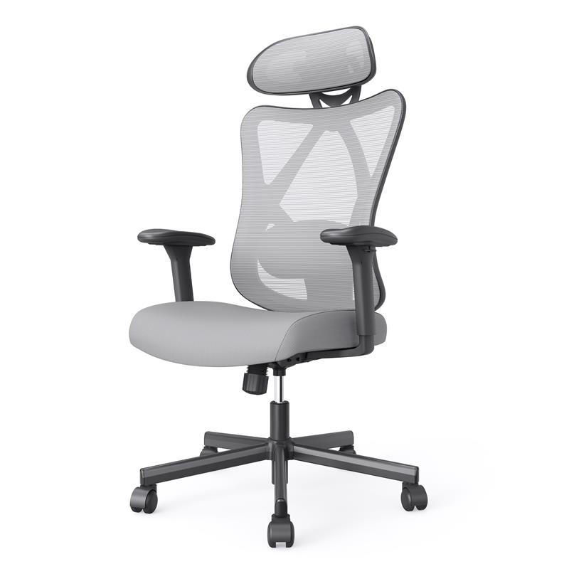 Bowery Hill Metal and Mesh Adjustable Office Chair in Gray Finish