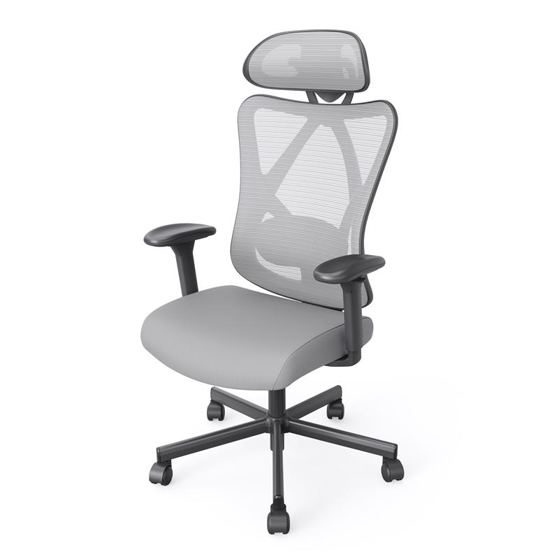 Bowery Hill Metal and Mesh Adjustable Office Chair in Gray Finish