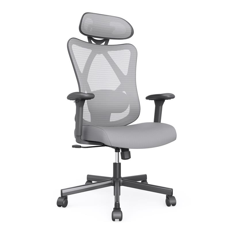 Bowery Hill Metal and Mesh Adjustable Office Chair in Gray Finish