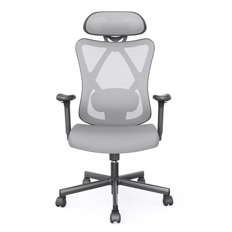 Bowery Hill Metal and Mesh Adjustable Office Chair in Gray Finish
