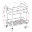 Bowery Hill 2-Tier Transitional Metal Serving Cart in Multi-Color