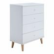 Bowery Hill Mid-Century Modern Wood 4-Drawer Chest in White Finish