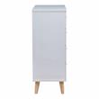 Bowery Hill Mid-Century Modern Wood 4-Drawer Chest in White Finish