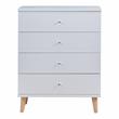 Bowery Hill Mid-Century Modern Wood 4-Drawer Chest in White Finish
