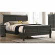 Bowery Hill Transitional Solid Wood/Wood Veneer/MDF King Sleigh Bed in Gray