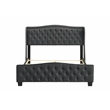 Bowery Hill Traditional Fabric Queen Button Tufted Upholstered Bed in Gray